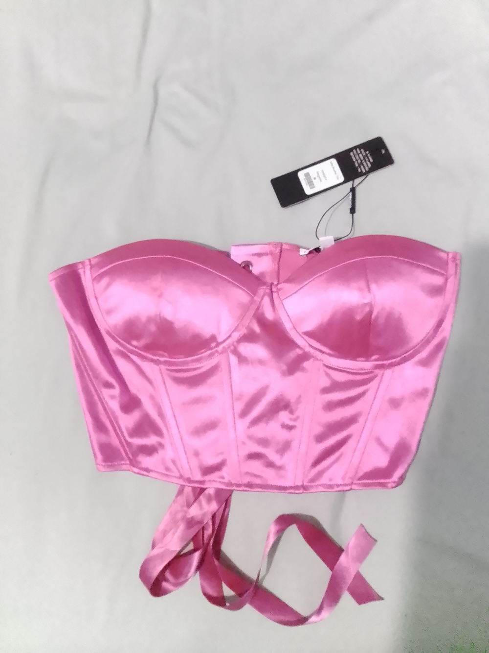 Fashion Nova Hot Pink Satin Bustier
